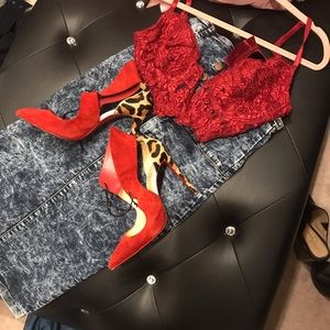 Highwaist Denim Skirt Sz/Small/skirt only